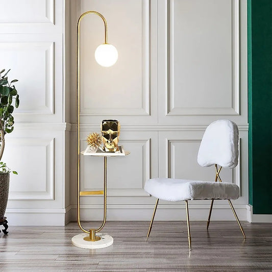 Bell | Marble Base Modern Arc Floor Lamp