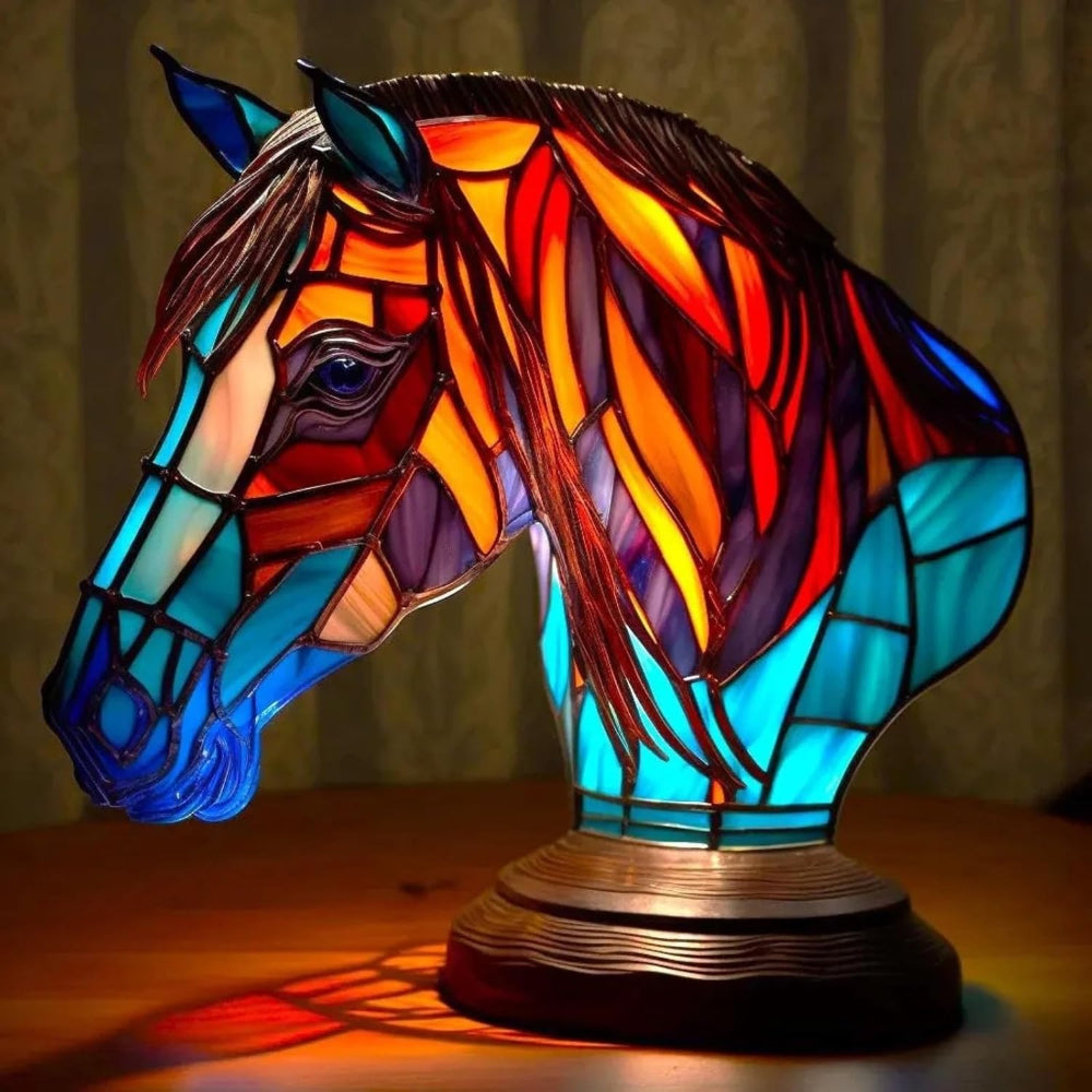 Tiffany-Style Stained Glass Mushroom And Animal Lamp