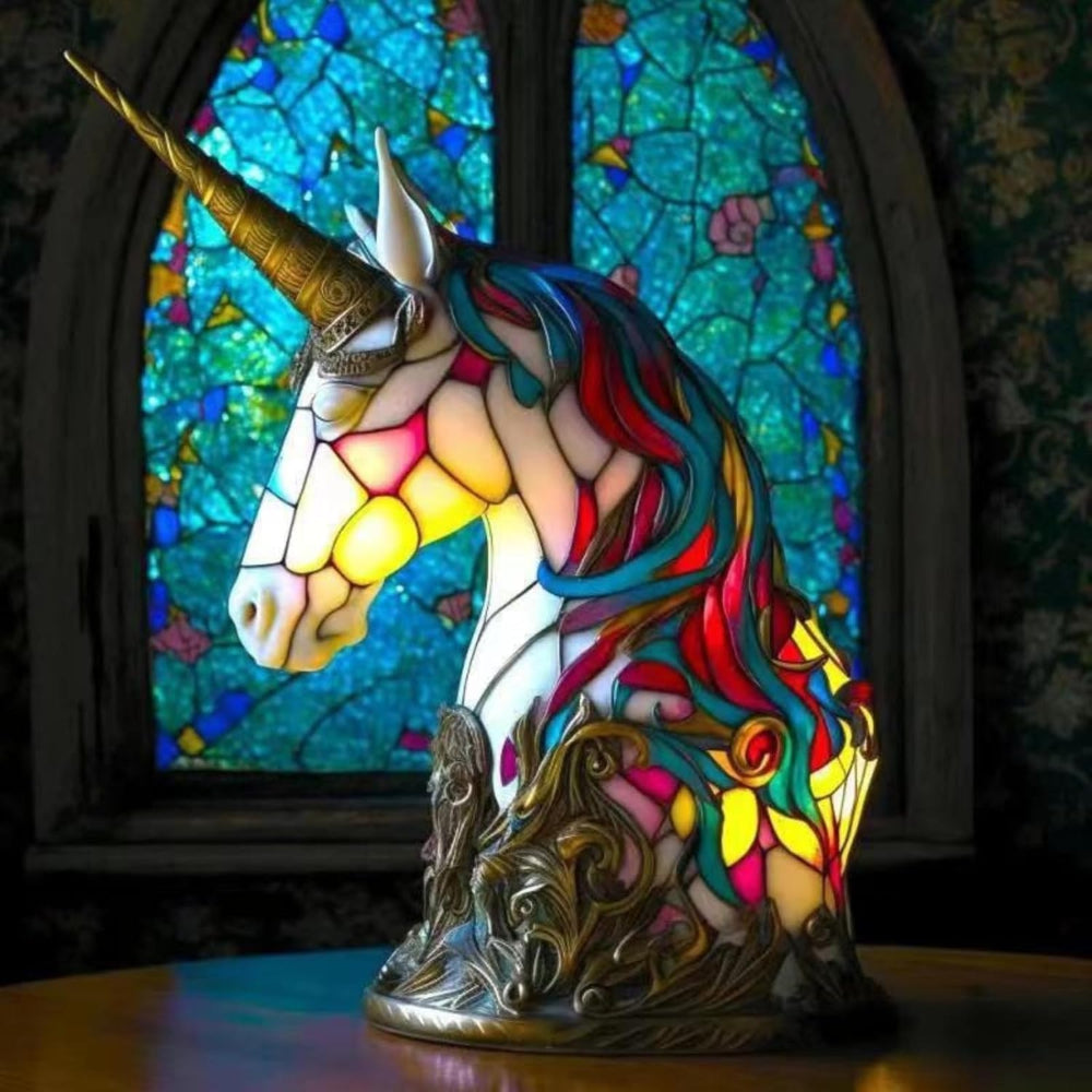 Tiffany-Style Stained Glass Mushroom And Animal Lamp