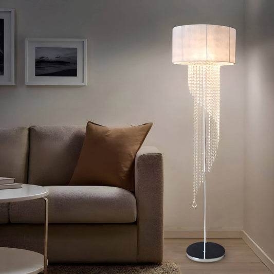 Jiju | Modern Crystal White Floor Pendant Lamp