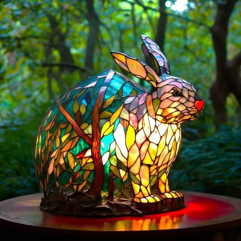 Tiffany-Style Stained Glass Animal & Fantasy Lamps