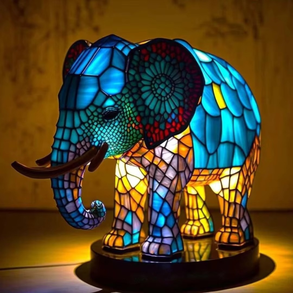 Tiffany-Style Stained Glass Animal & Fantasy Lamps