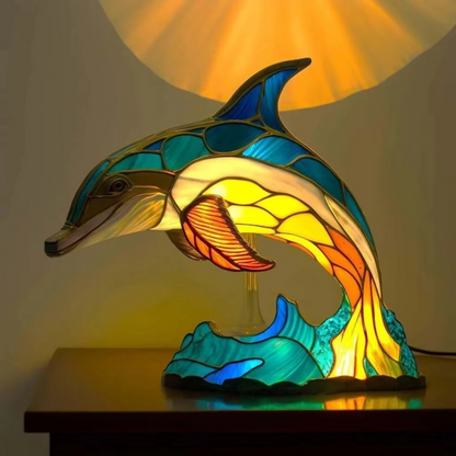 Tiffany-Style Stained Glass Animal & Fantasy Lamps
