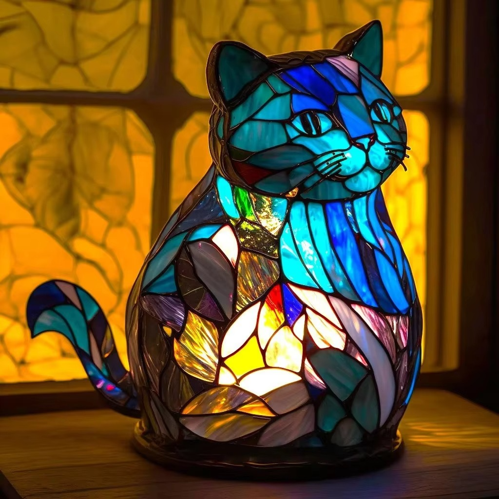 Tiffany-Style Stained Glass Animal & Fantasy Lamps